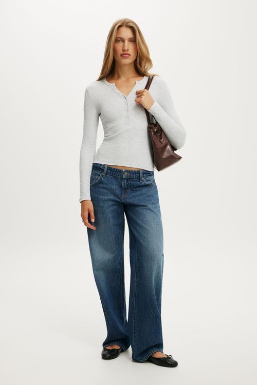Blake henley long sleeve - grey marle