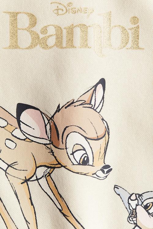 Printed sweatshirt - light beige/bambi