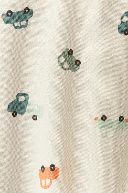 Printed brushed-inside sweatshirt joggers - light beige/vehicles