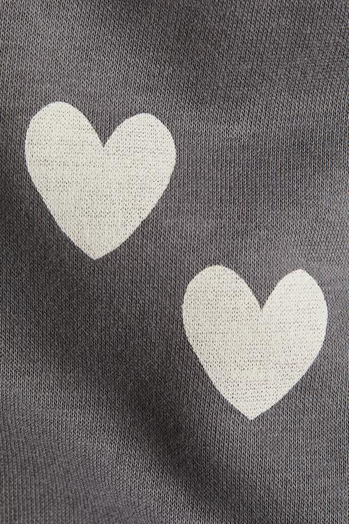 Printed brushed-inside sweatshirt - grey/hearts