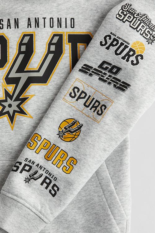 Printed hoodie - light grey/san antonio spurs