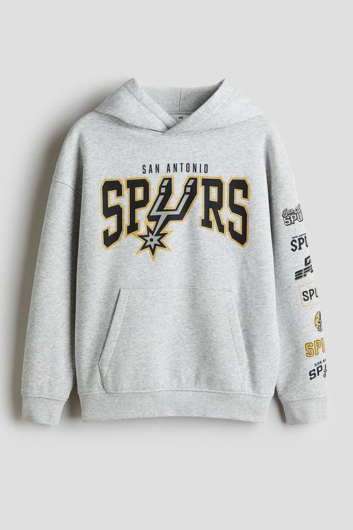 Printed hoodie - light grey/san antonio spurs