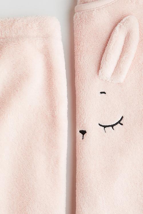 Appliquéd pile pyjamas - light pink/bunny