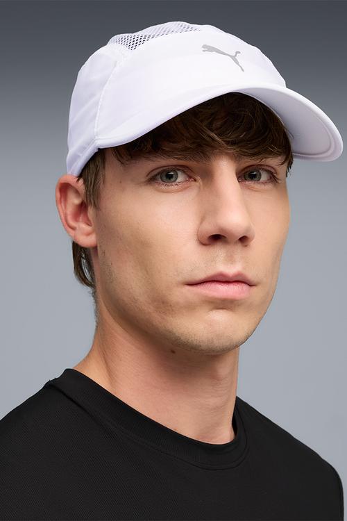 Short Visor Mesh 5 Panel Cap - Puma White