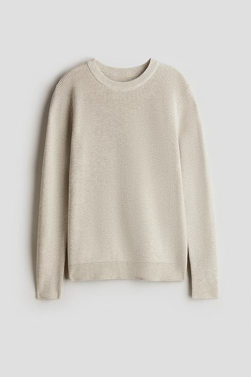 Rib-knit jumper - light beige