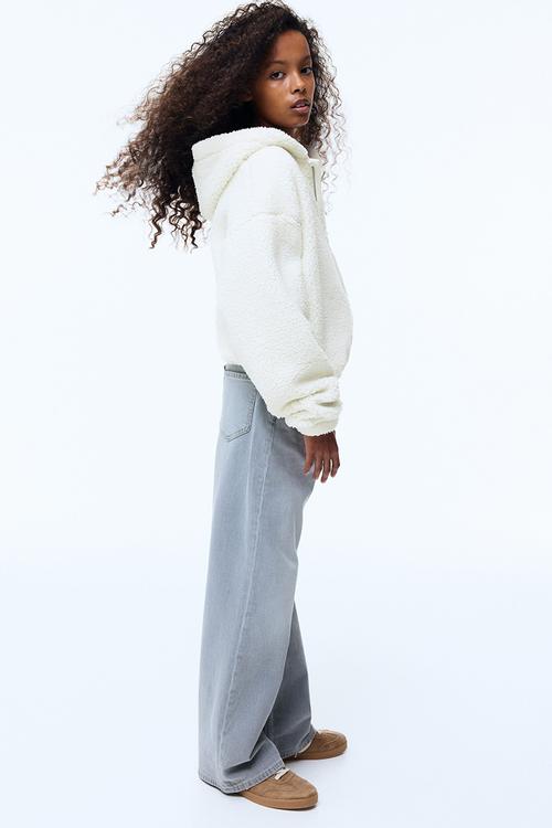 Teddy zip-through hoodie - white/smileyworld®