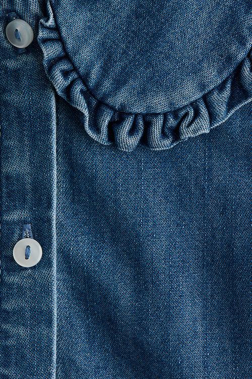 Collared denim dress - denim blue