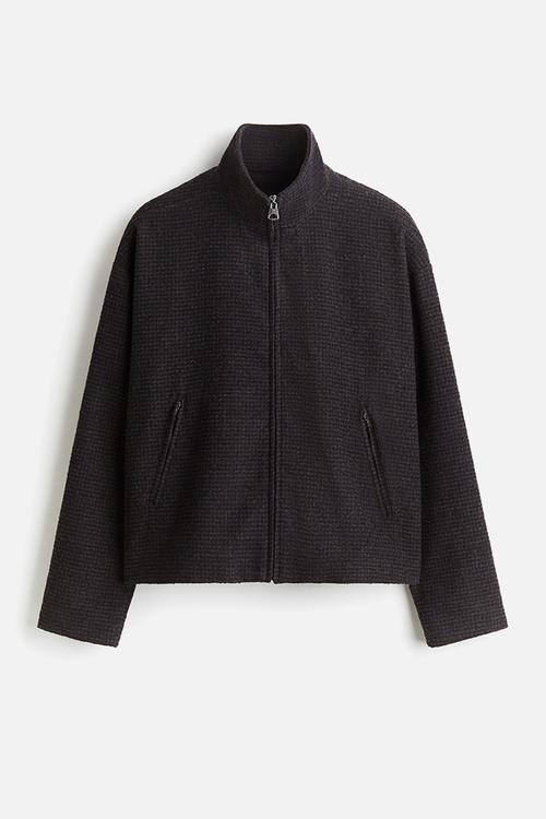 Woven jacket - dark blue checked