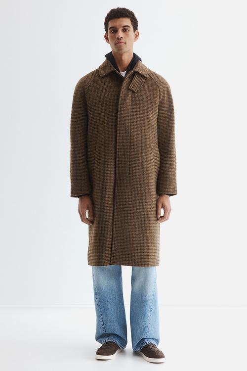 Car coat - dark brown checked