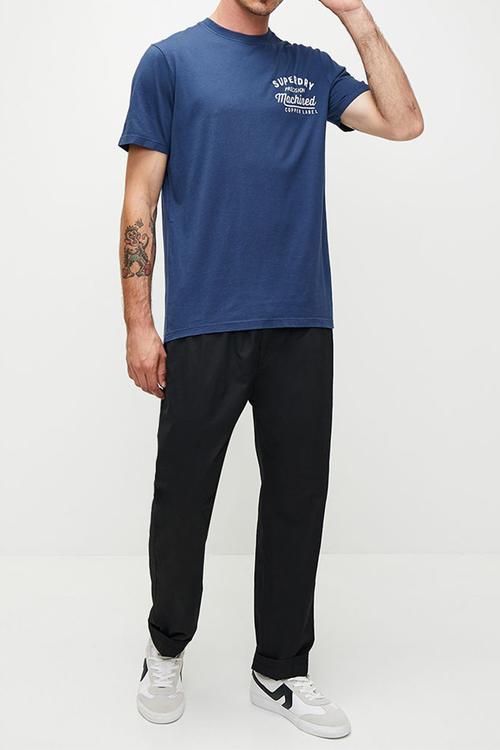 Copper label chest graphic tee - pilot mid blue