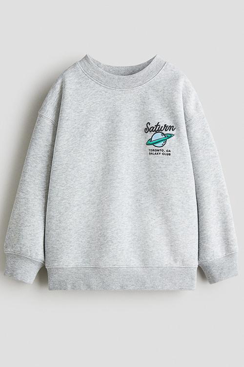 Printed sweatshirt - grey marl saturn