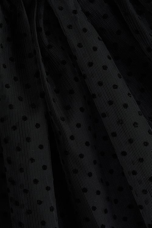 Flock-print tulle skirt - black