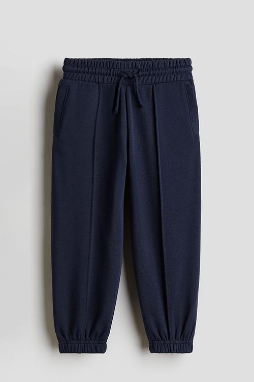 Crease-leg joggers - navy blue
