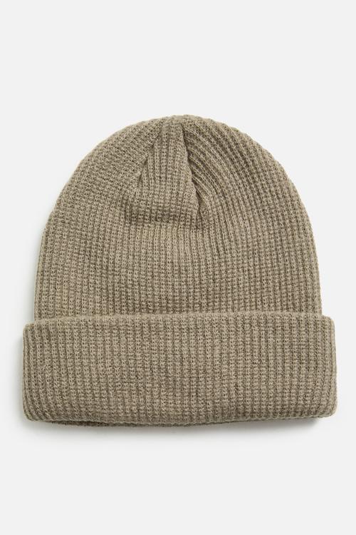 Cadence Ribbed Turn Up Beanie - Brown