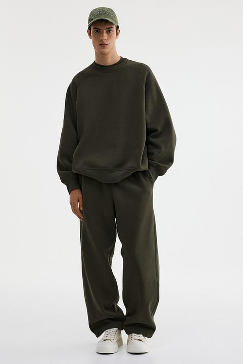 Oversized fit sweatshirt - dark khaki green