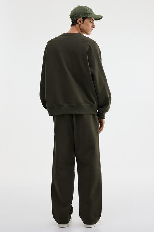 Oversized fit sweatshirt - dark khaki green