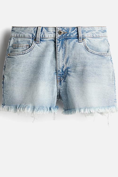 High denim shorts - light denim blue