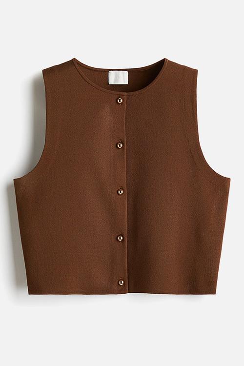 Knitted waistcoat - brown