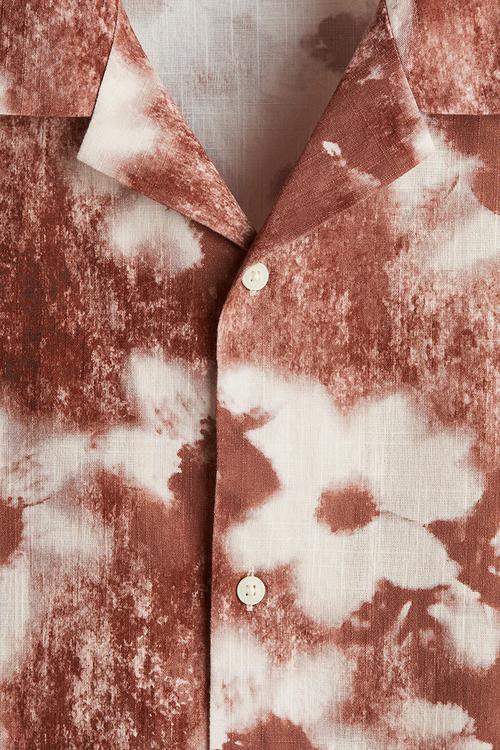 Relaxed fit resort shirt - red/floral