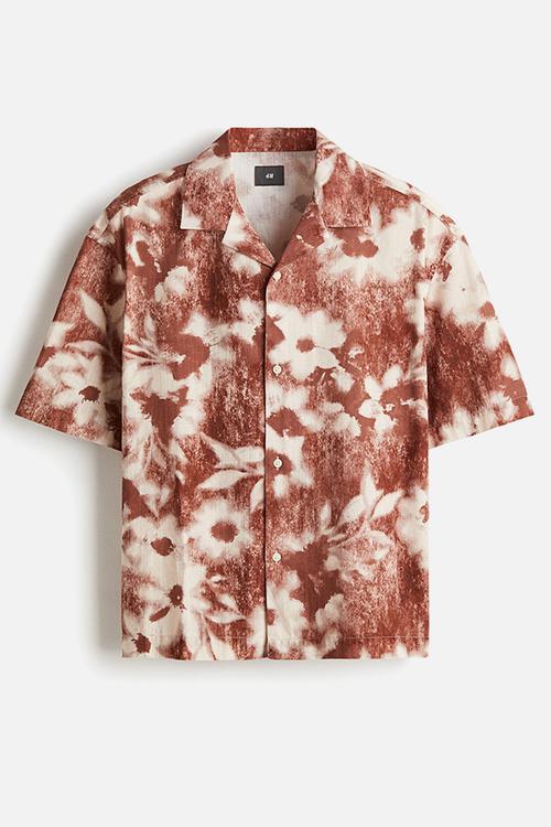Relaxed fit resort shirt - red/floral