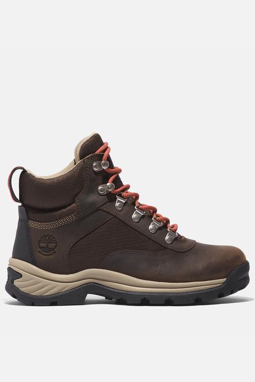 White ledge mid lace up waterproof hiking boot - chocolate brown