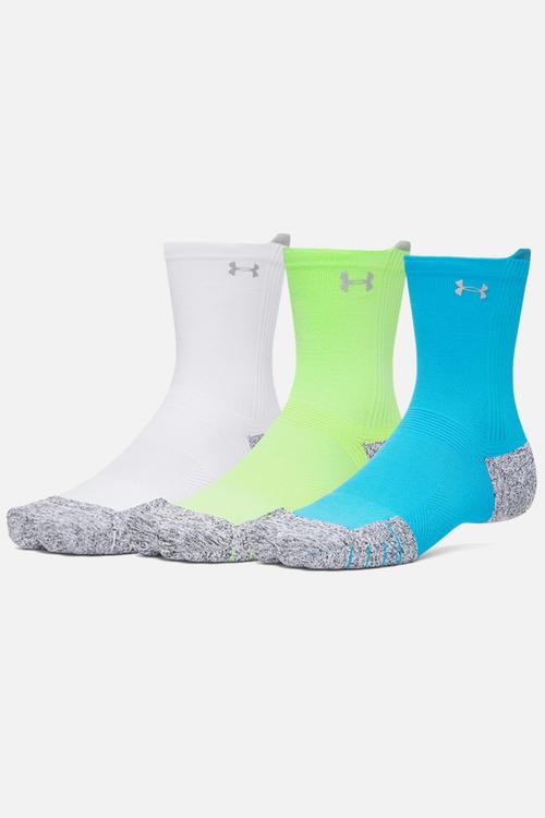 UA Velociti Run Cush 3 Pack Crew - Capri / White / Reflective