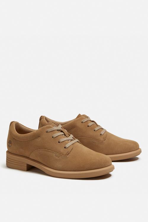 Verona square lace up shoe - medium beige suede