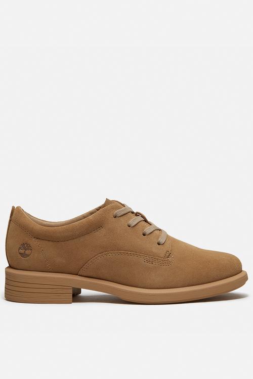 Verona square lace up shoe - medium beige suede