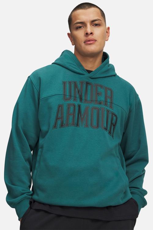 UA Rival LW Graphic Hoodie - Rack Green/Black