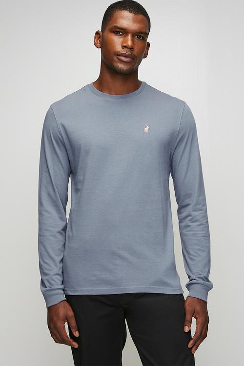 Paul Essential Badge Long sleeve Tee - Blue