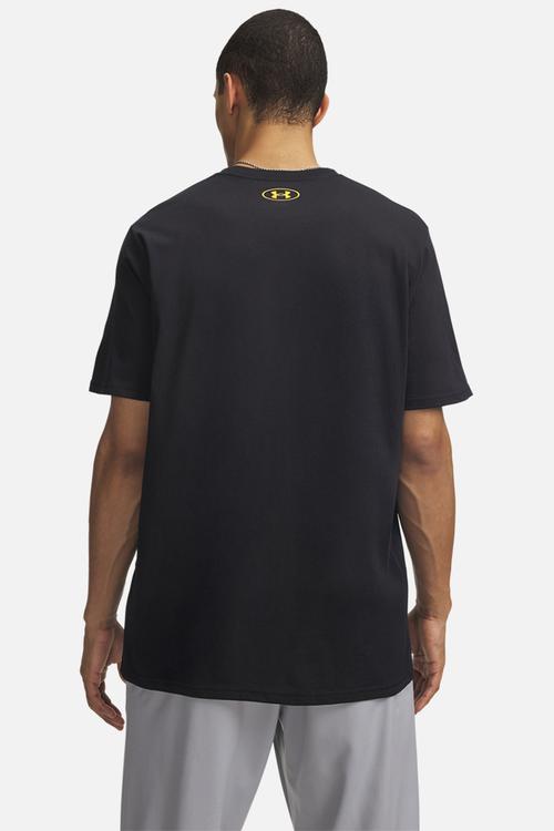 UA MVARSITY CREST SS Tee  - Black/Campus Gold