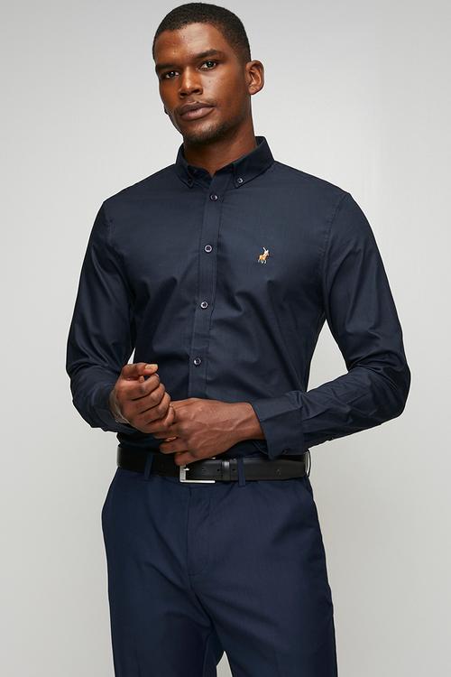 Iman Classic Oxford Long sleeve Shirt - Navy