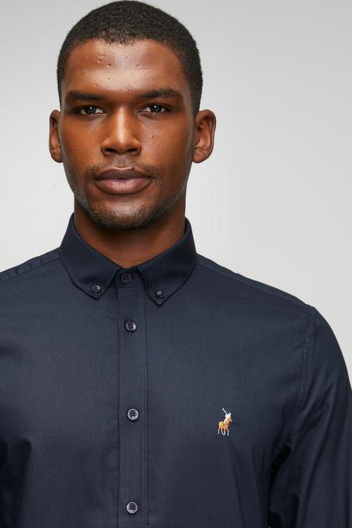 Iman Classic Oxford Long sleeve Shirt - Navy
