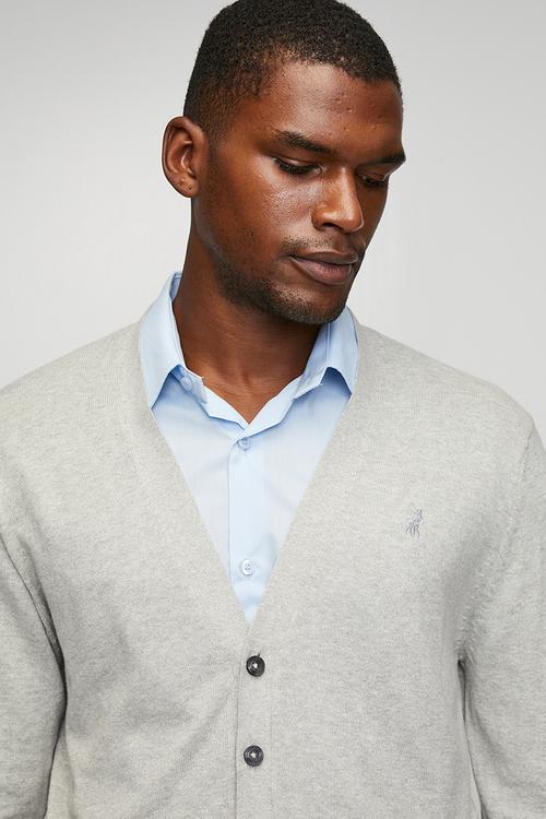 Maxon Plain Cardigan  - Grey Melange