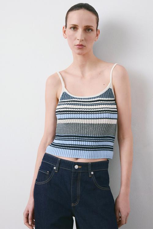 Top mina- medium blue