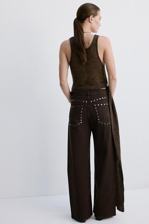 Jeans studs- dark brown