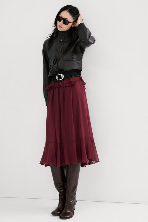 Dress cherry- dark red