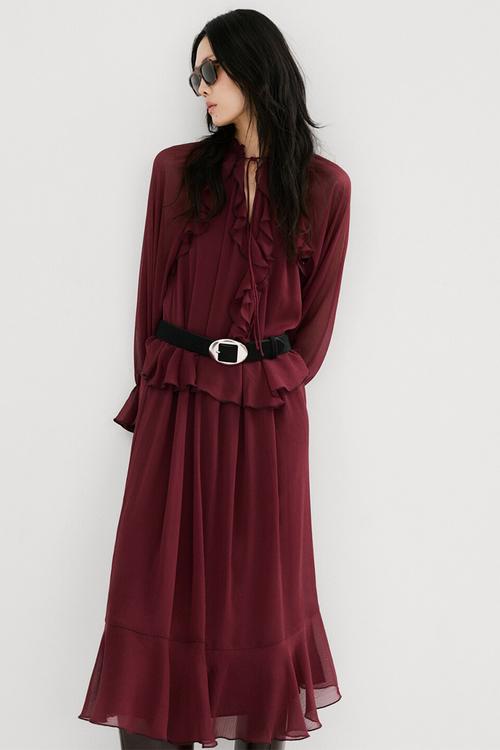 Dress cherry- dark red