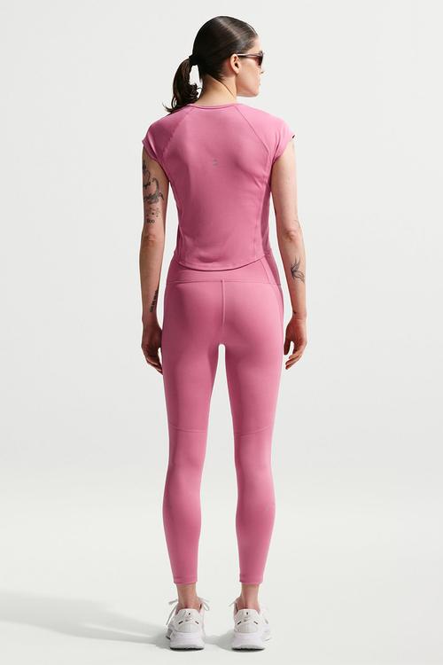 W Nk Df Tempo Hr 7/8 Tgt Swhbr - Peony/Reflective Silv/White