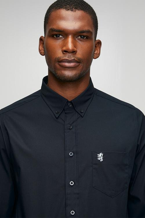Jacob Long Sleeve Classic Stretch Shirt - Navy
