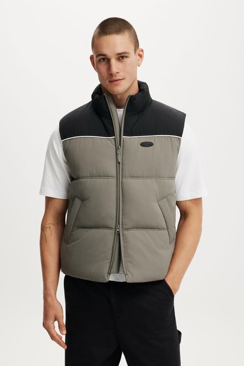 Puffer Vest - Grey / Panelled