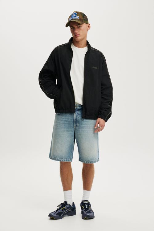 Panelled Spray Jacket - Black / White
