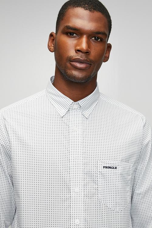 Louis Printed Long Sleeve Classic Shirt - White