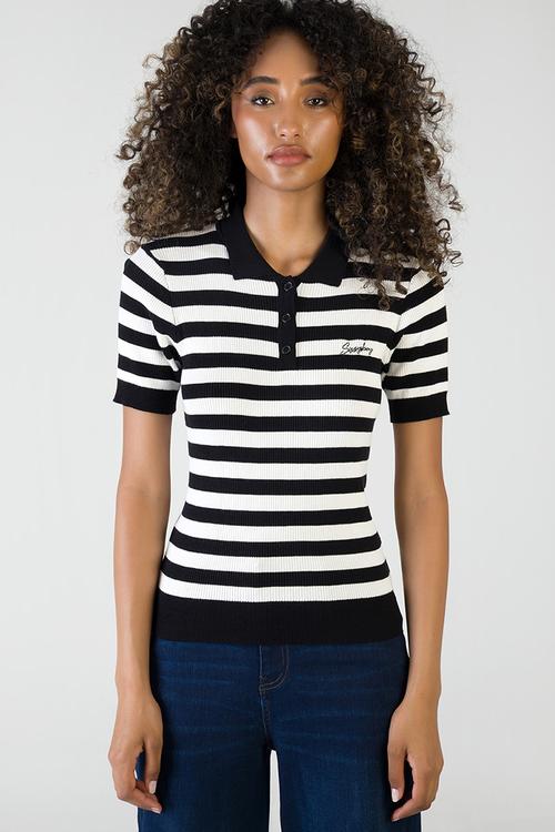 Never Stop Knit Top - Black/Off White