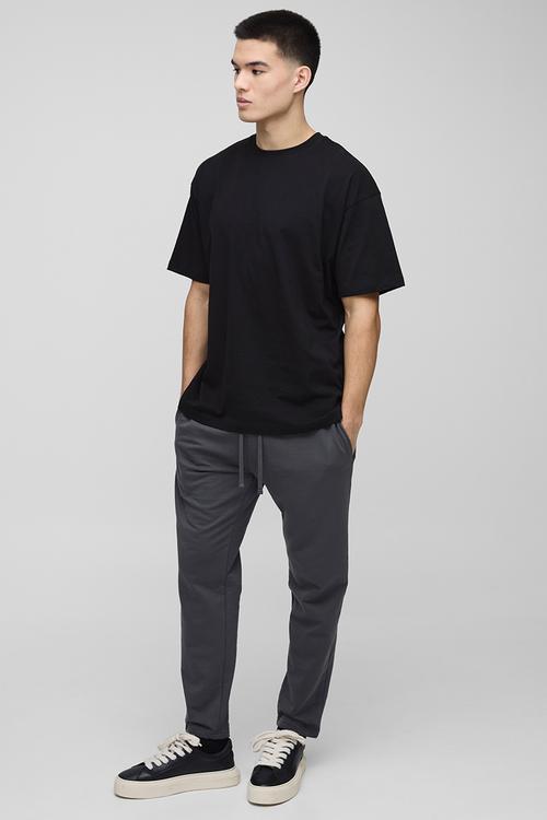 Basic Oversized Crew Neck T-shirt - Black