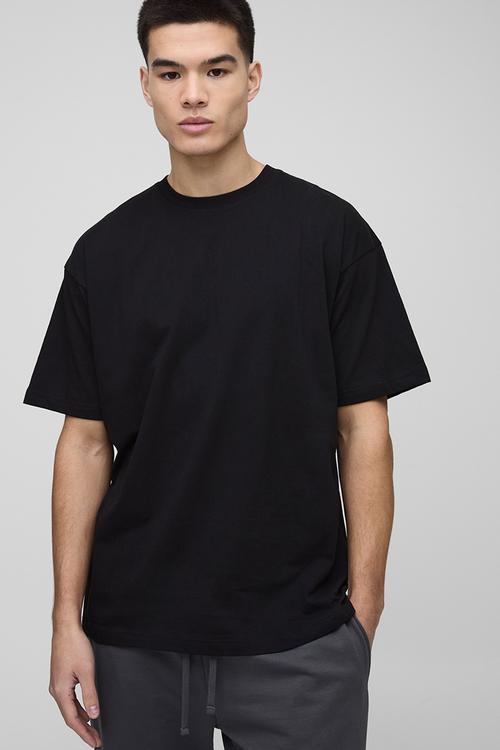 Basic Oversized Crew Neck T-shirt - Black