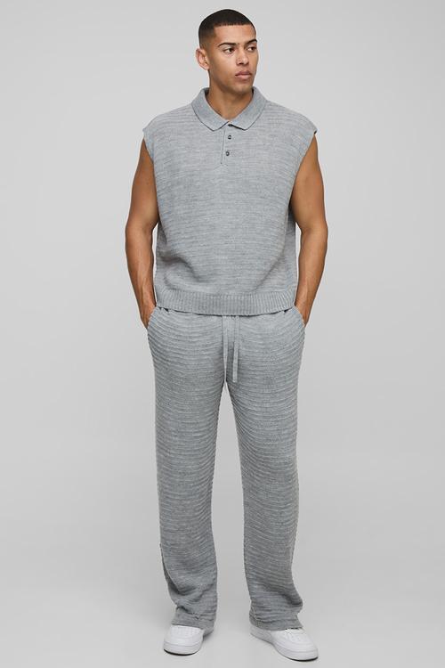Regular Fit Knitted Jogger - Grey