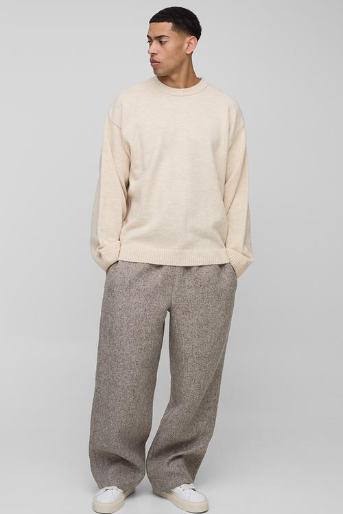 Oversized Marl Knitted Jumper - Ecru