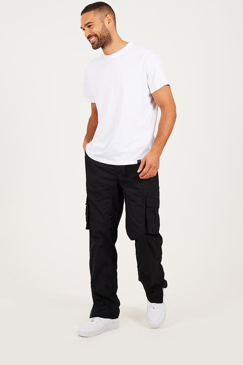 Cotton Poplin Cargo Pant - Black