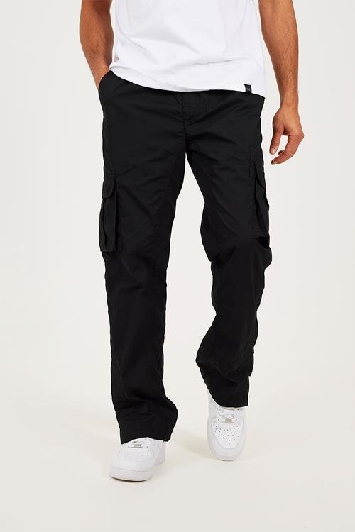Cotton Poplin Cargo Pant - Black